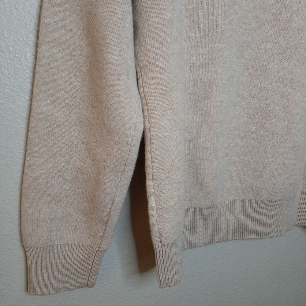 NEW Sweater Beige Women Size M 100% Lamb Wool Long Sleeve Soft Mock Neck - Picture 11 of 12